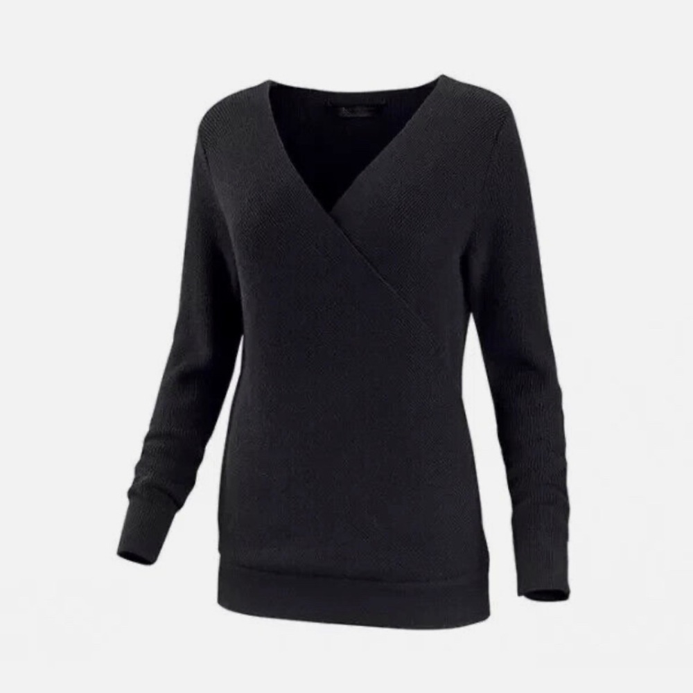 Harley-Davidson® Women's Sweater Crossover Wool Blend Black Size Medium